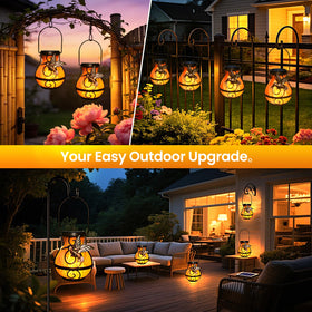 Zfiglum two-pack lanterns illuminate garden paths and patios.