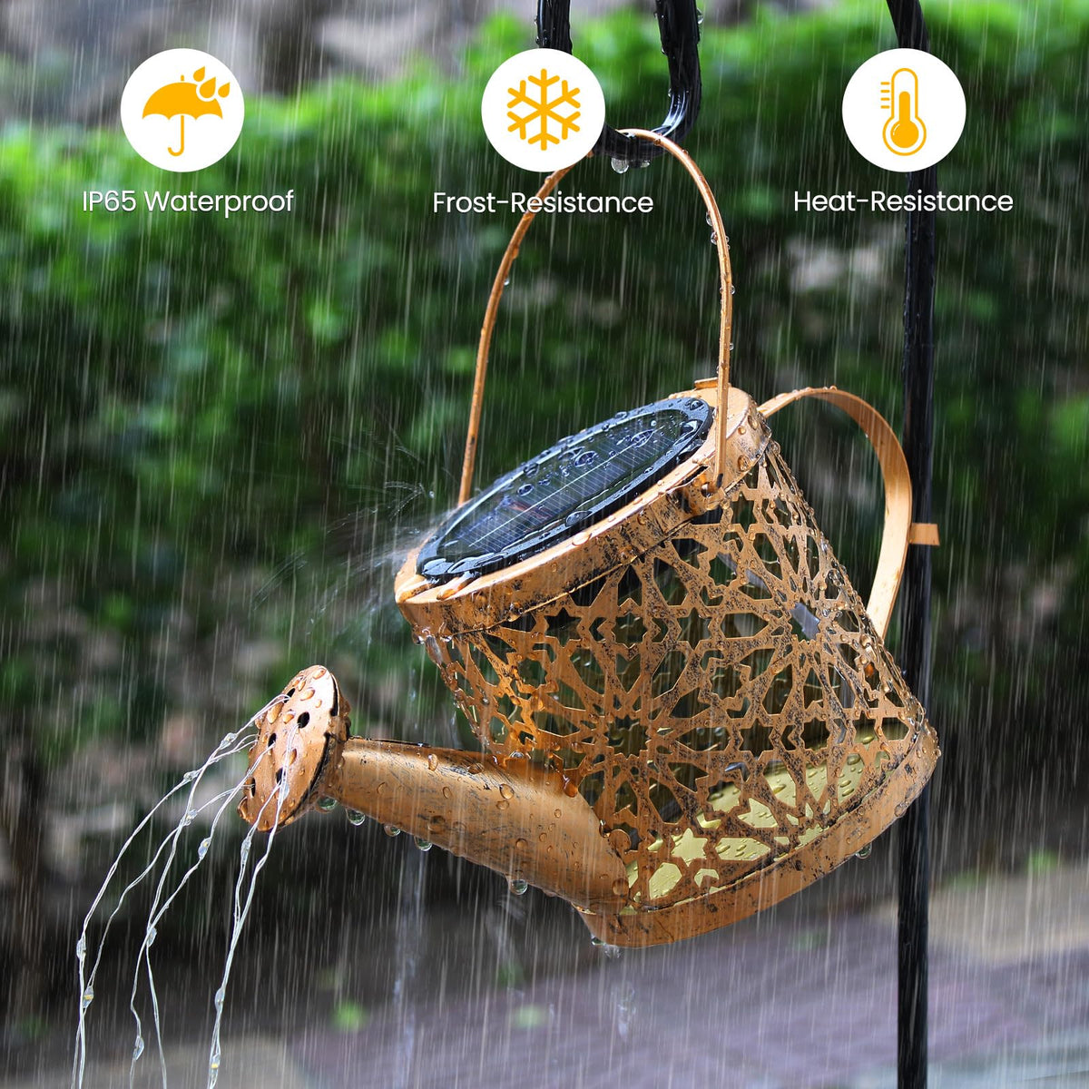 Zfiglum vintage kettle design lantern enhances patio charm and character.