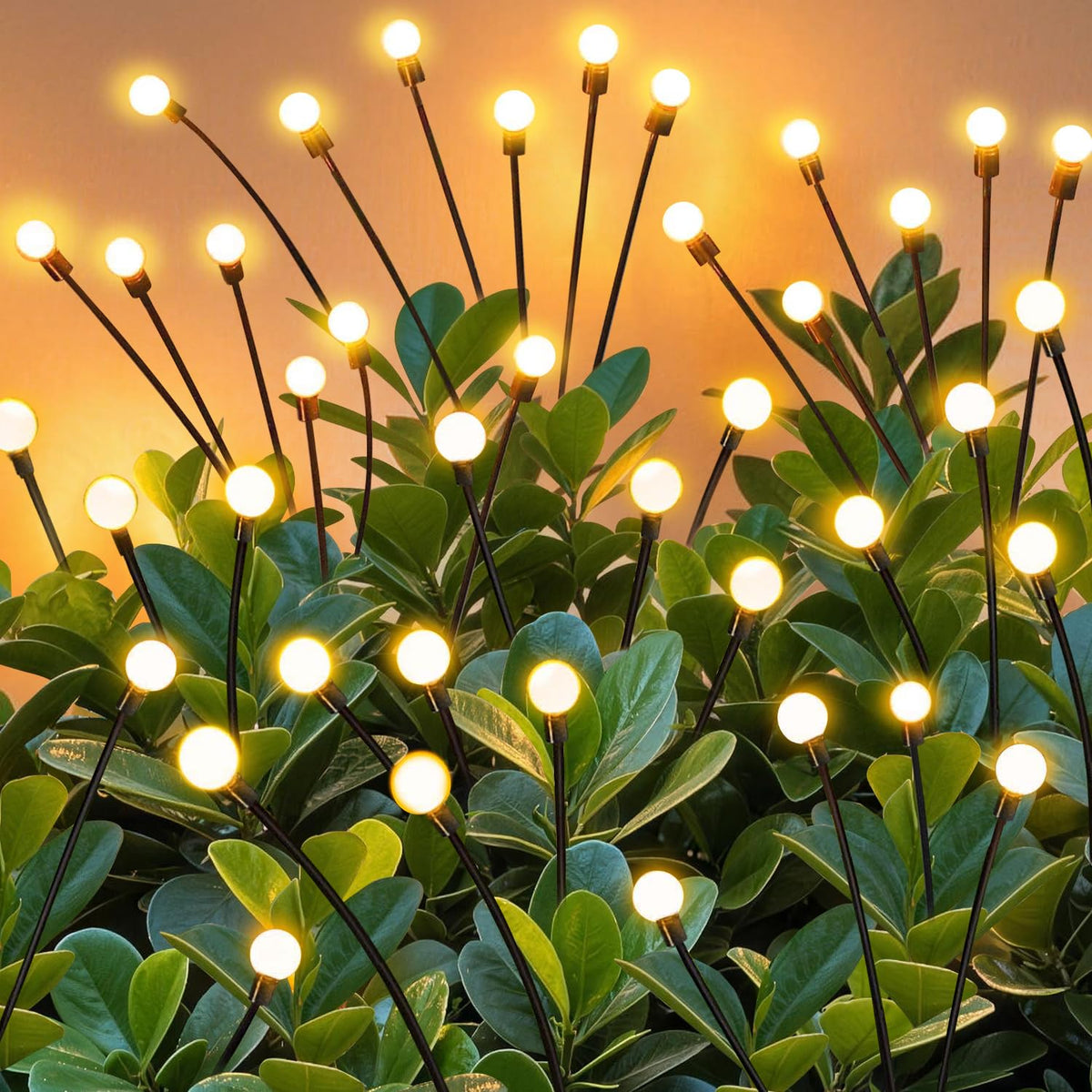 ZFNN Solar Firefly Lights 6-pack glows softly to create magical ambiance in your garden.