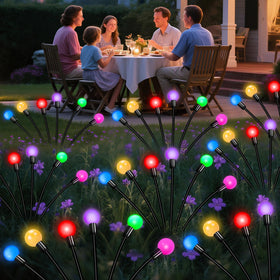 ZFNN Solar Firefly Lights cluster dancing in wind for lively courtyard vibes.