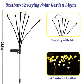 ZFNN Solar Firefly Lights swaying motion adds dynamic movement when winds blow.