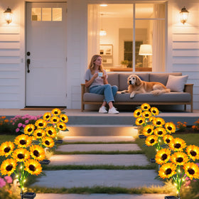 ZFNN solar sunflower lights make a thoughtful garden gift