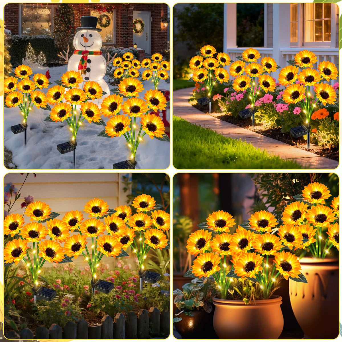 ZFNN solar sunflower lights IP65 waterproof for all-weather use