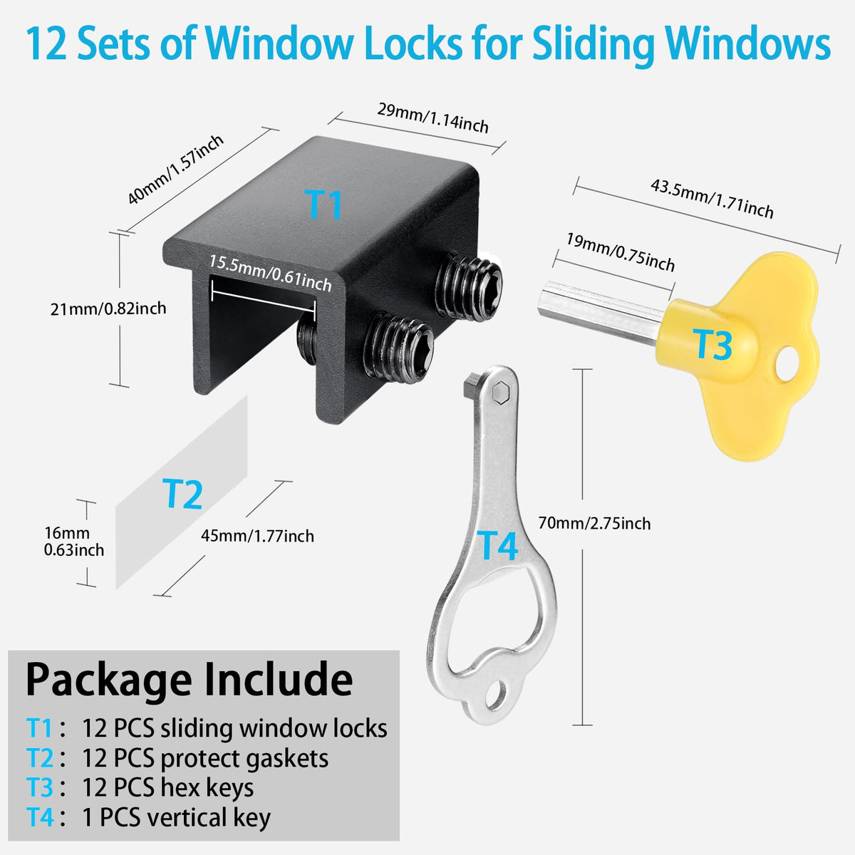 ZRFCXE measurement guide for proper fit on window tracks