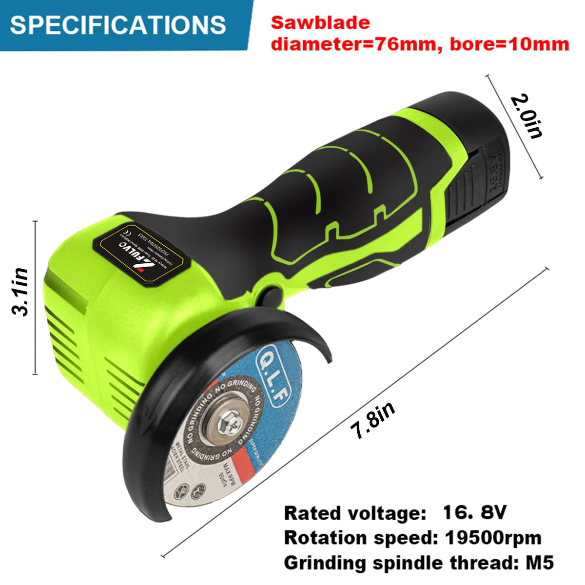 ZFULVO charger and two batteries ensure quick recharges.