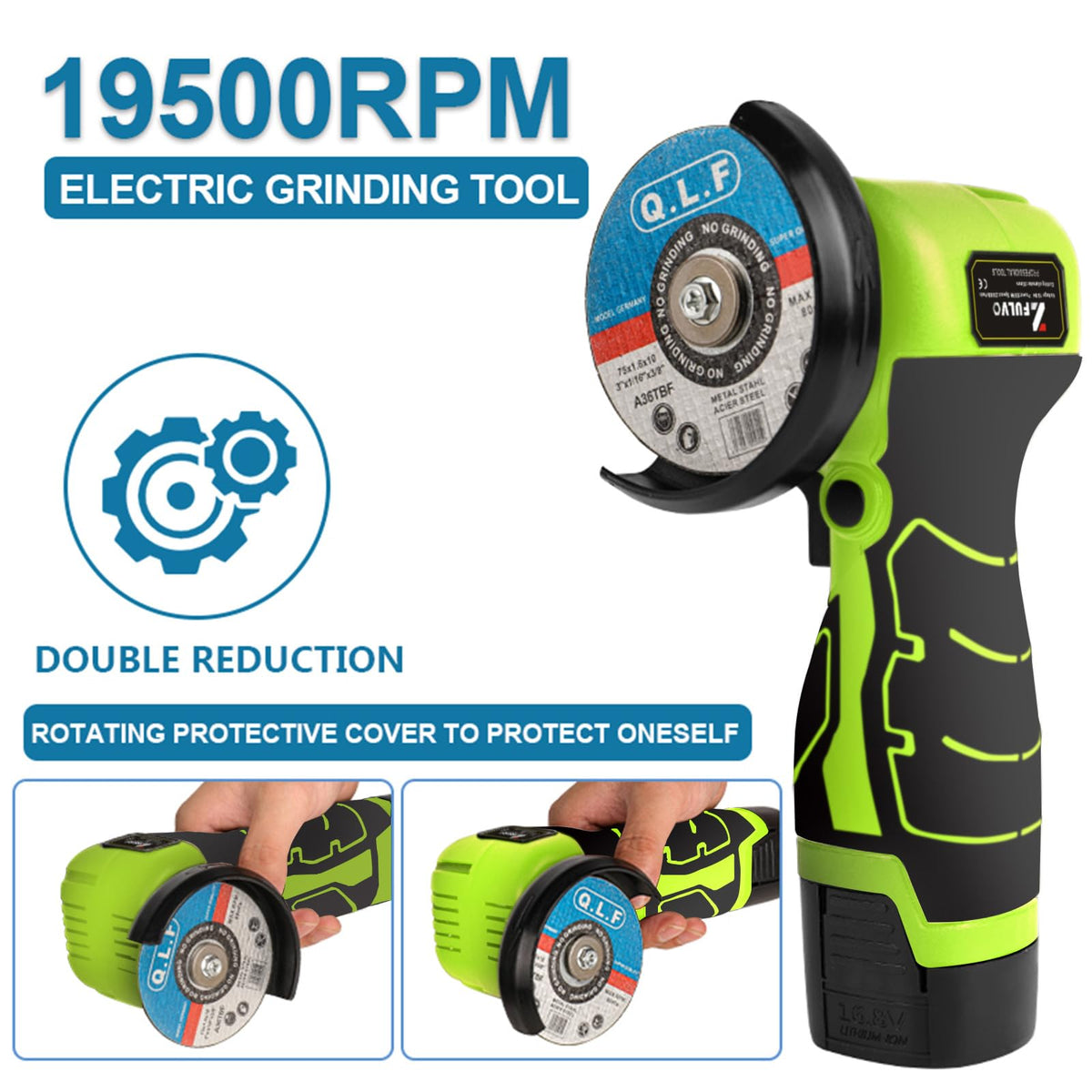 ZFULVO ergonomic rubberized handle for comfortable one-hand use.