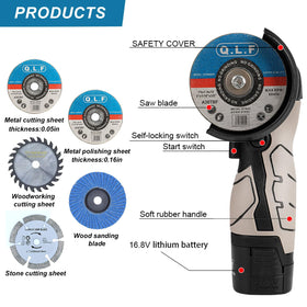 Six cutting discs included for immediate material removal and finishing.
