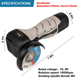 Spindle lock allows quick disc changes with one hand.