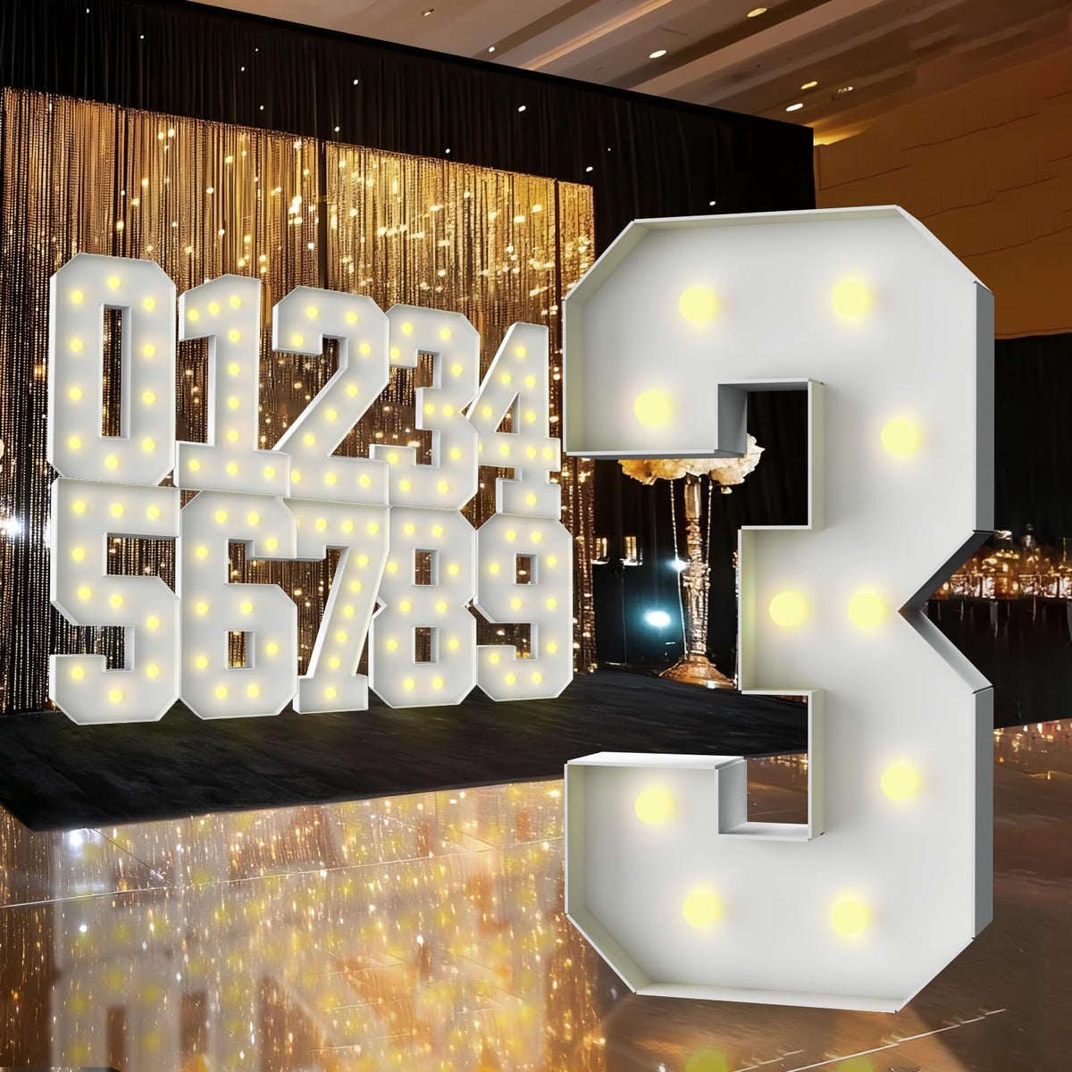 ZFUNBO 3FT marquee number frame makes a bold birthday centerpiece.