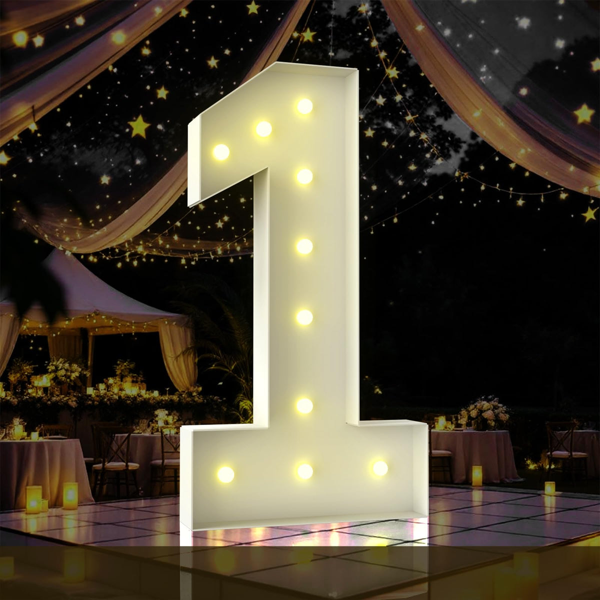 ZFUNBO four-foot marquee number assembly with bulbs for bold party decor.