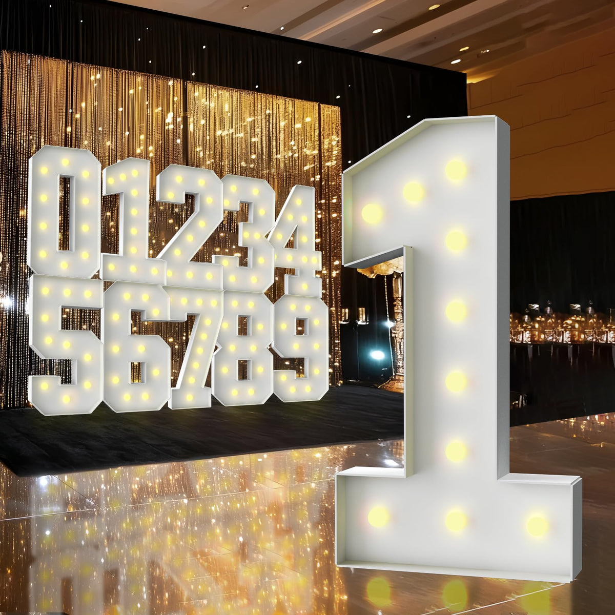 ZFUNBO marquee number 3ft frame as a bold event focal point.