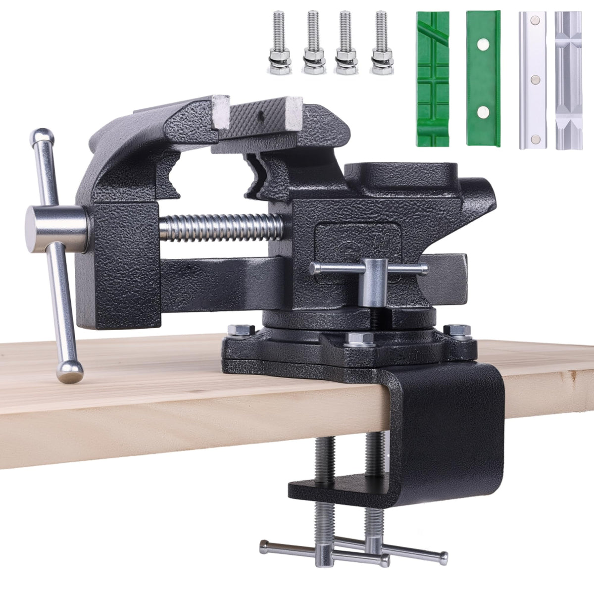 ZGJDYSM bench vise with 6-inch jaw for stable clamping of larger pieces.
