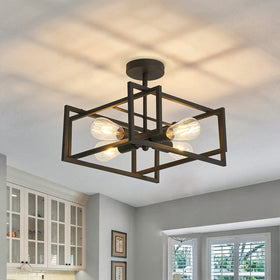 ZGLAOJT 4-lights close-to-ceiling light fixture delivers even ambient illumination.