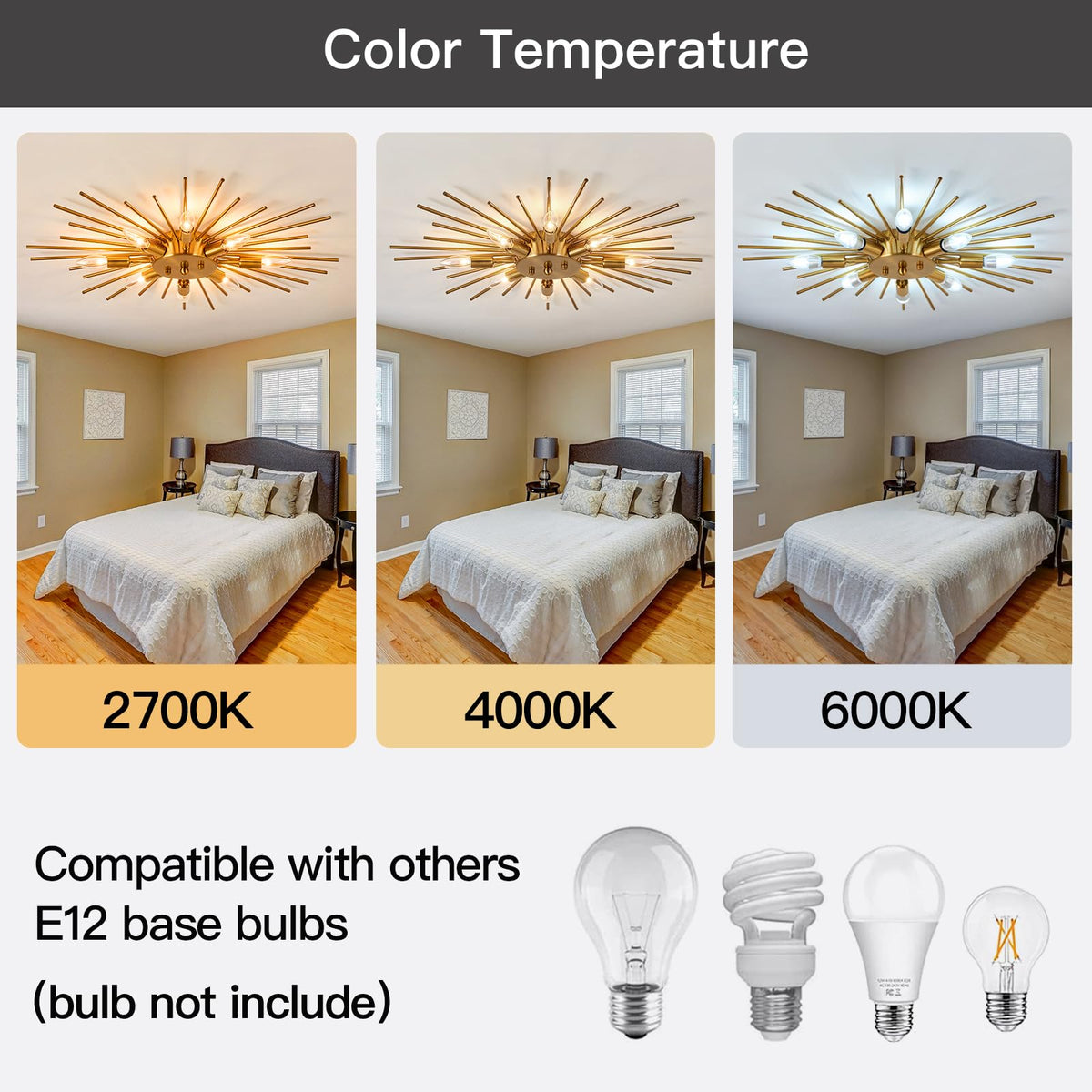 ZGLAOJT brass close-to-ceiling lamp with 27inch width for compact ceilings