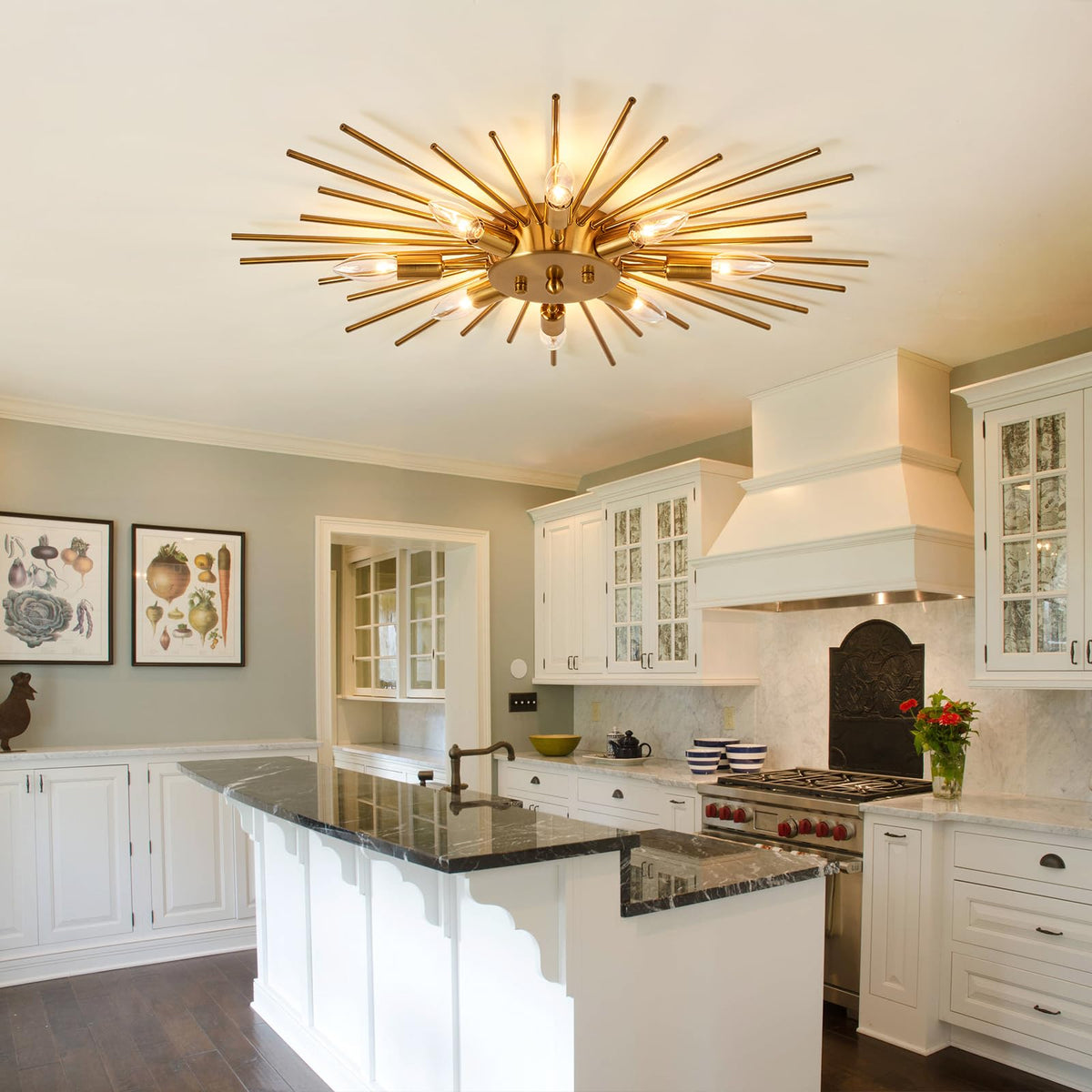 ZGLAOJT dimmable-ready gold ceiling light supports mood lighting
