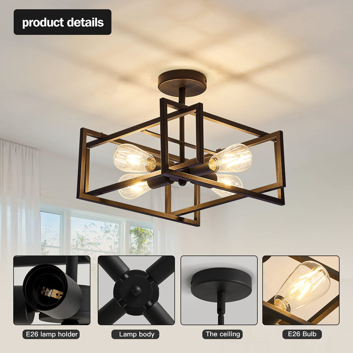ZGLAOJT farmhouse chandelier lighting ideal for kitchen and dining areas.