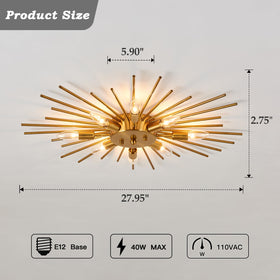 ZGLAOJT industrial Sputnik ceiling light creates a dramatic dining room focal point