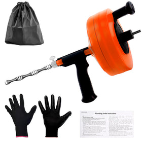 Zgqmcgy drain auger with 50ft cable clearing sinks clogs efficiently