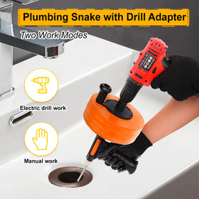 Zgqmcgy drain auger with drill adapter enabling powered clog removal