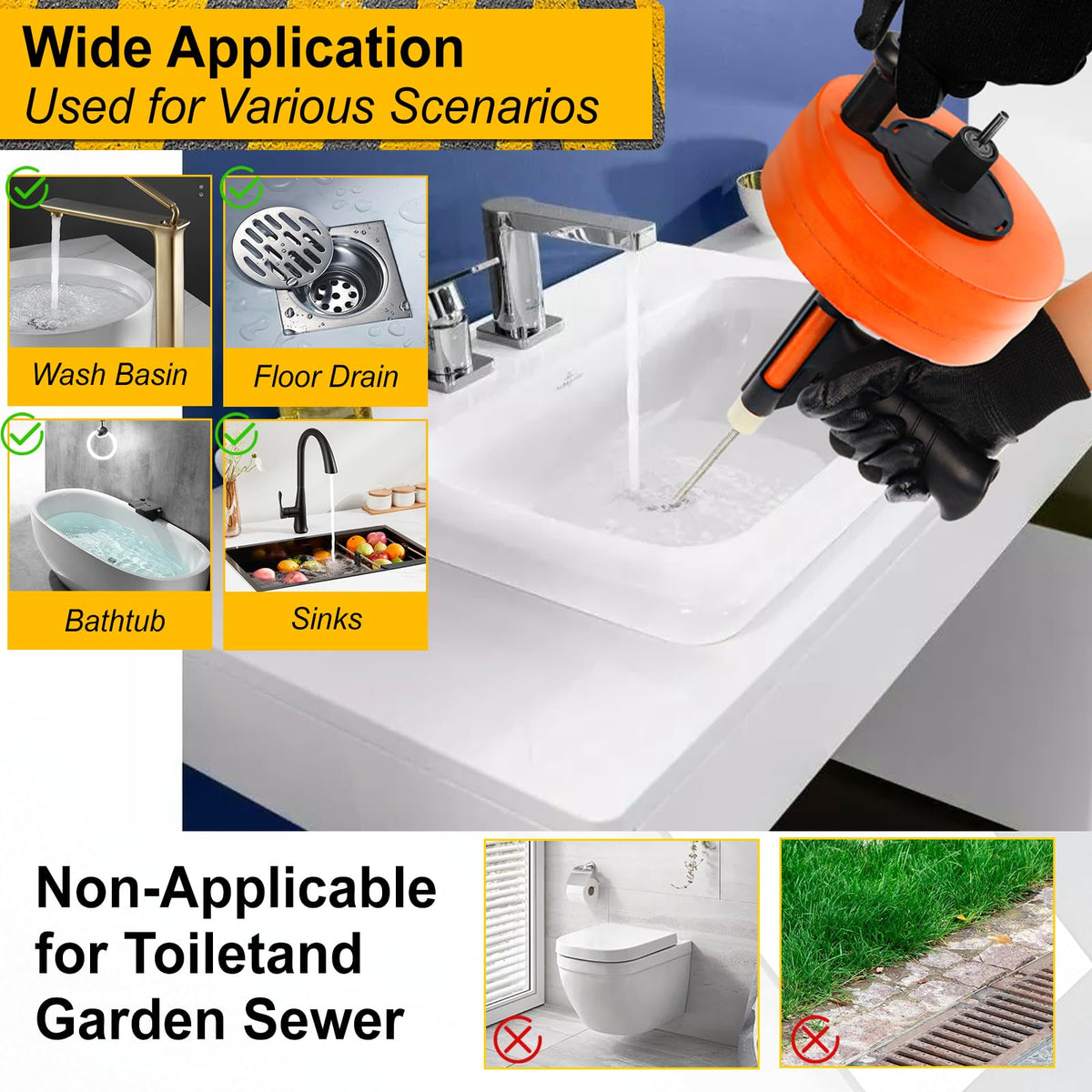 Zgqmcgy drain auger complete kit includes gloves and manual