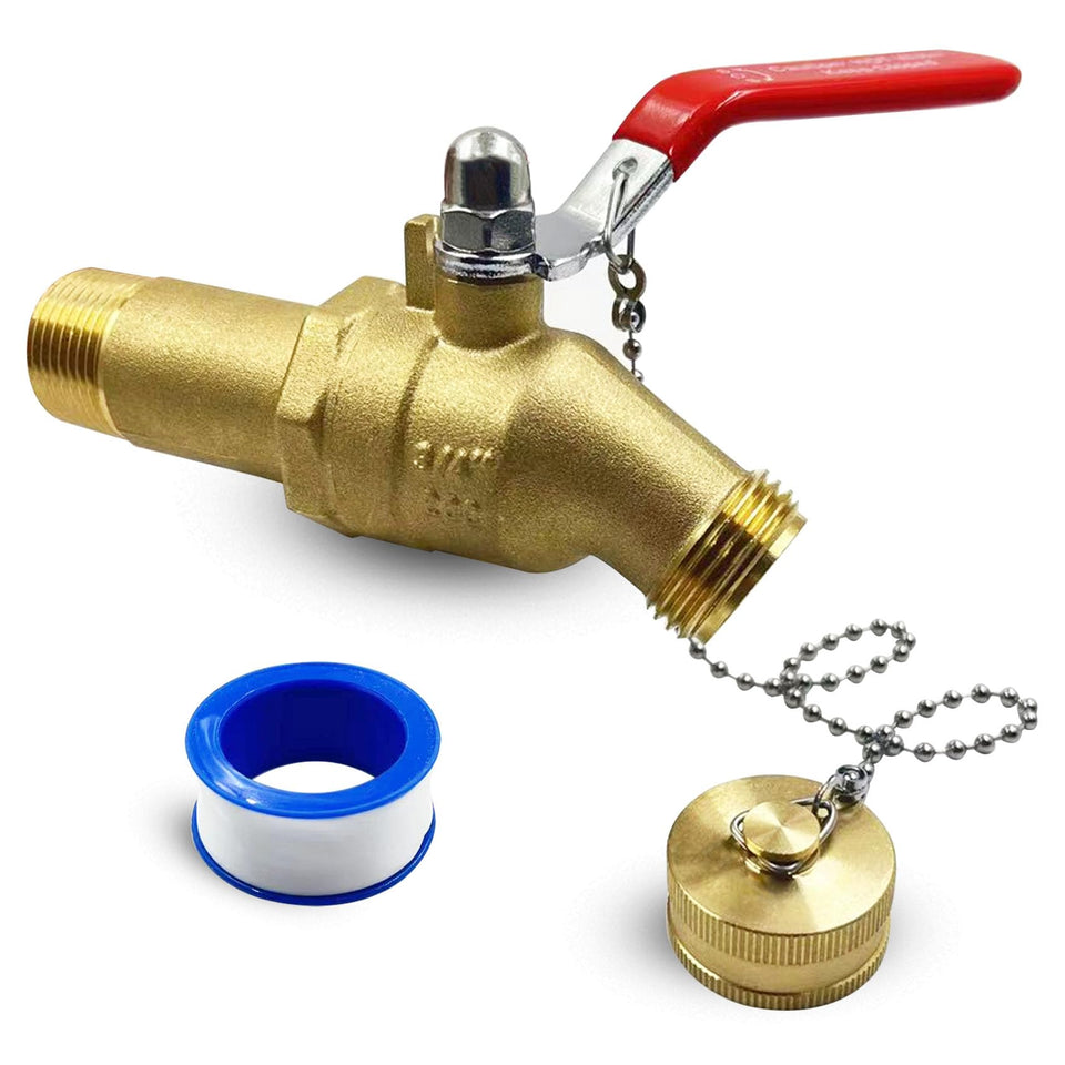 ZGTools upgrade water heater drain valve assembly shows full-port design for faster drainage