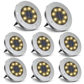 ZGWJ 8-pack solar ground lights arranged along a garden path for alluring curb appeal
