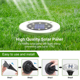 ZGWJ solar ground light provides steady night illumination.