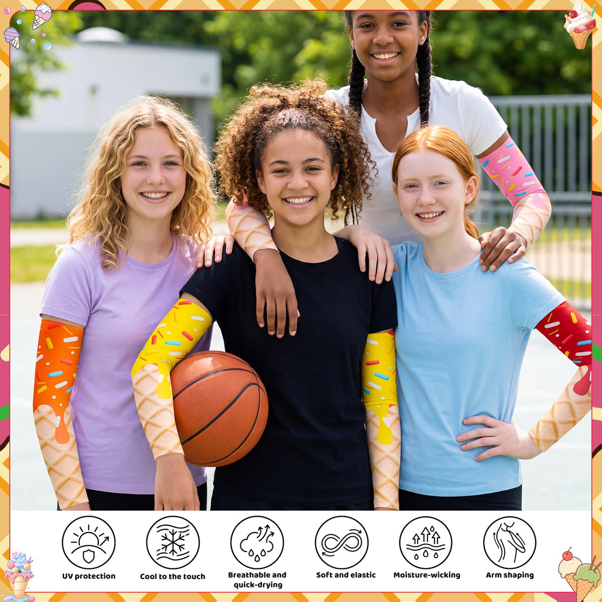 Zhamate breathable spandex arm sleeve keeps arms cool.