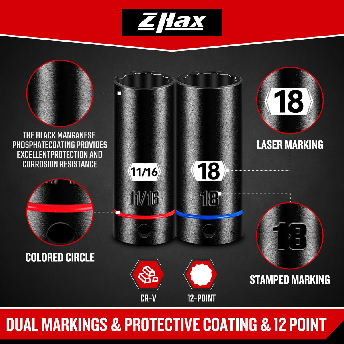 ZHAX extension bars in 3 and 6 inches reach hard-to-access bolts