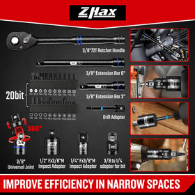 ZHAX metric deep and shallow sockets range from 8 to 22 mm