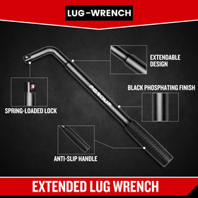 Zhax rubber grip provides secure, comfortable handling during roadside repairs.