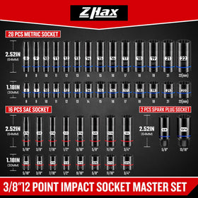 ZHAX SAE deep and shallow sockets cover 5/16 to 3/4 inch sizes