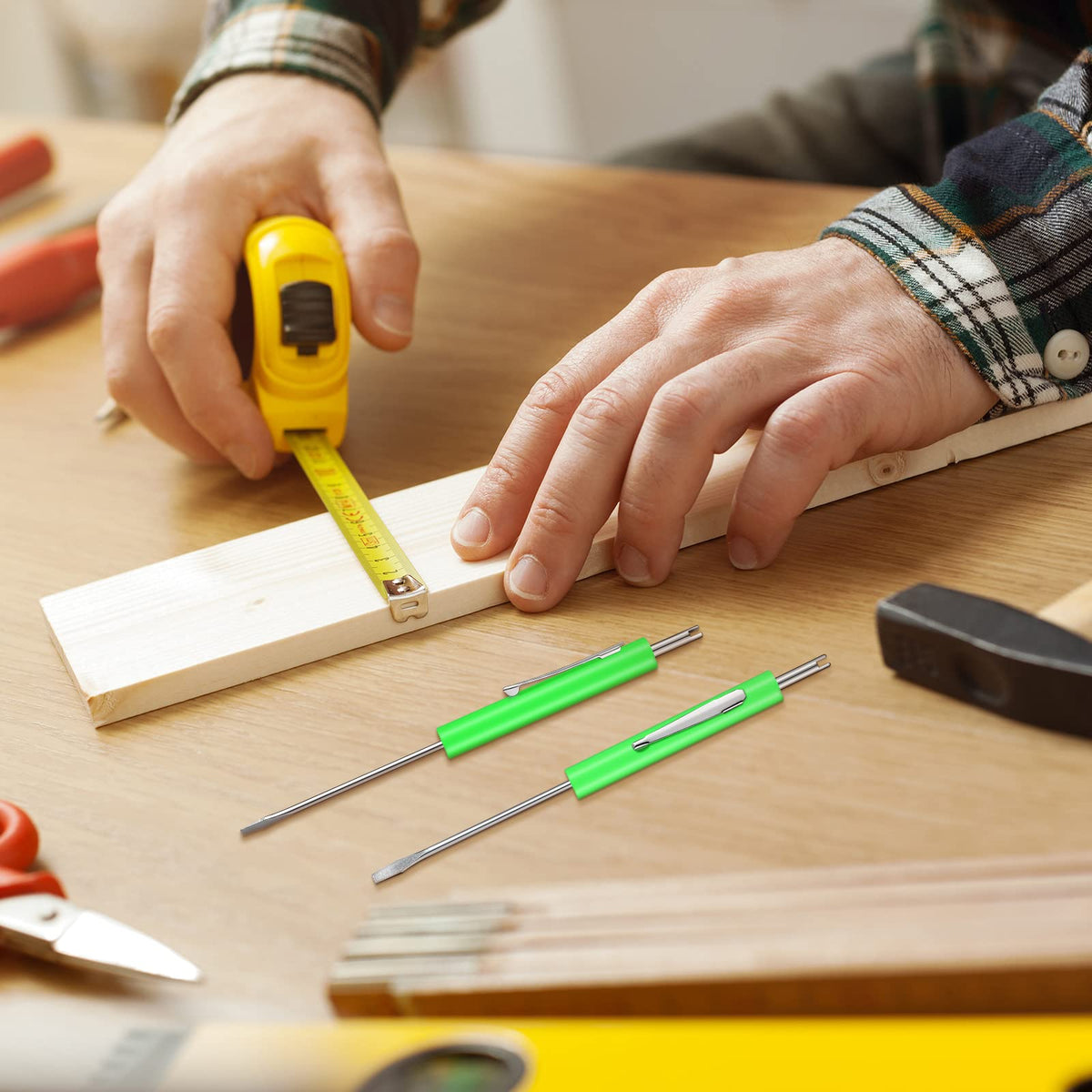 Removable tool feature supports fast valve core work.