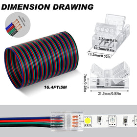 Zhengmy transparent LED connectors for clean, secure strip wiring