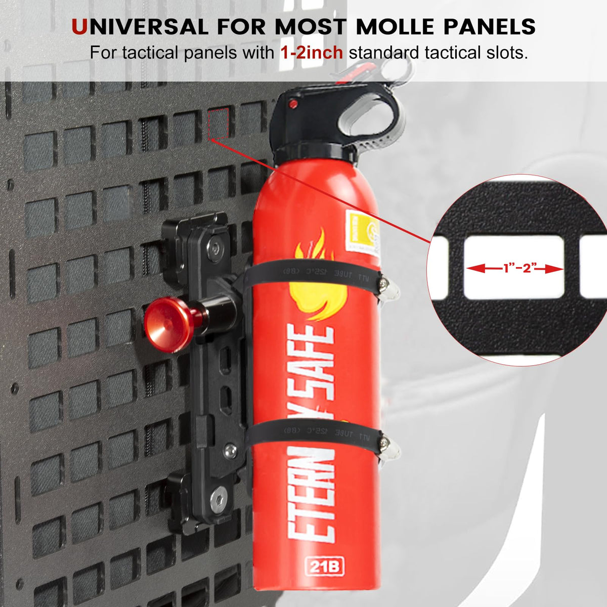 ZHILXN Molle Panel Quick-Release enabling instant extinguisher access.