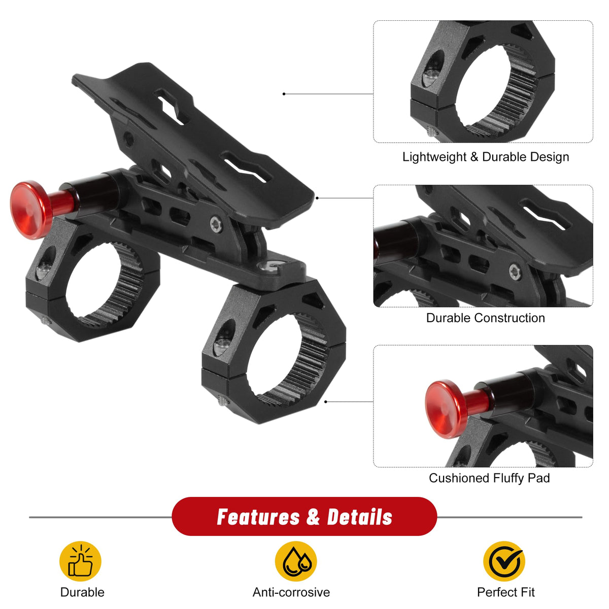 ZHILXN UTV fire extinguisher mount aluminum alloy construction offers durability on rough trails