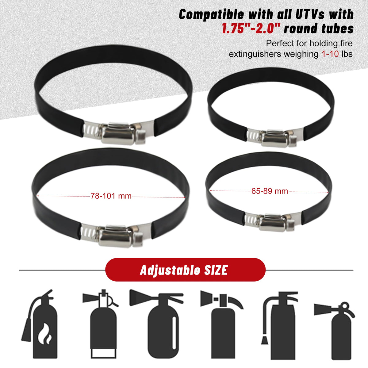 ZHILXN UTV fire extinguisher mount covers a wide range of vehicles for versatility