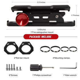 ZHILXN UTV fire extinguisher mount kit includes accessories for quick setup
