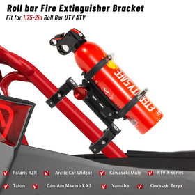 ZHILXN UTV fire extinguisher mount with rubber rings protects finish and stabilizes during bumps