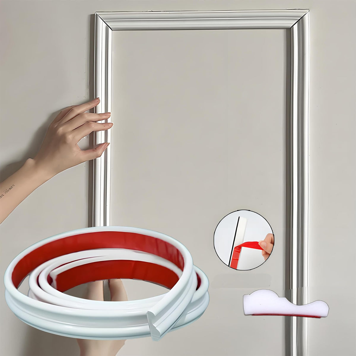 ZHIVEZEN matte white wall trim on smooth surface for clean edges