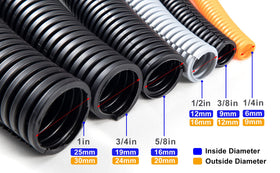 ZhiYo 50ft split loom tubing resists oil and chemicals, ideal for engine bays.