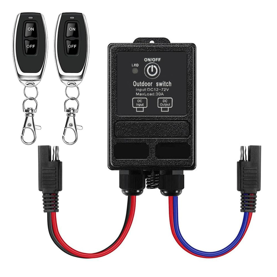 ZHOFONET 12V wireless remote switch with SAE connector for quick installation