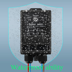 ZHOFONET IP65 waterproof switch for indoor and outdoor use in damp spaces.