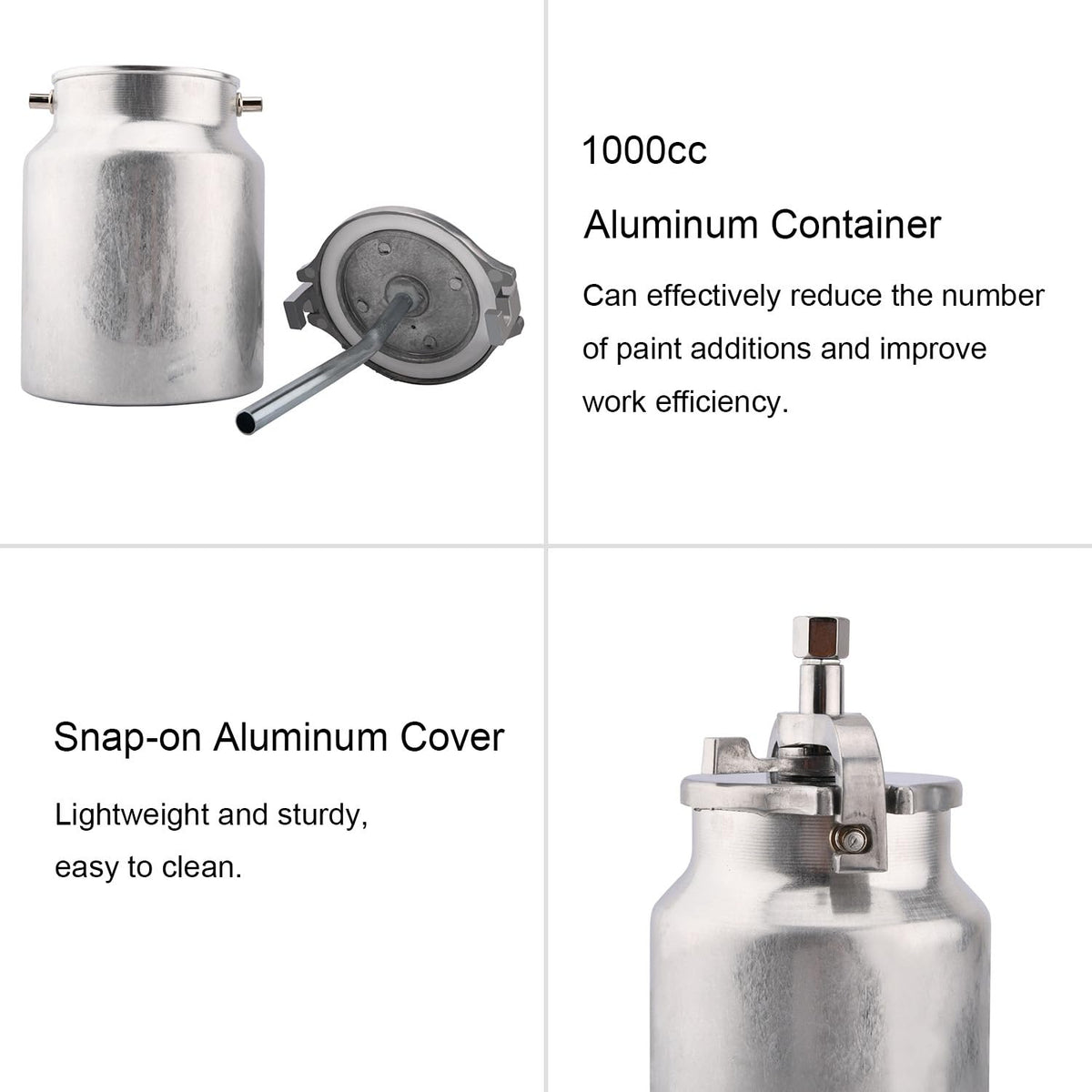 ZHONG AN anti-drip 1000cc canister reduces mess during cleaning.