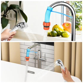 Zhongpu Reach hose extended to rinse pets and bathtubs.
