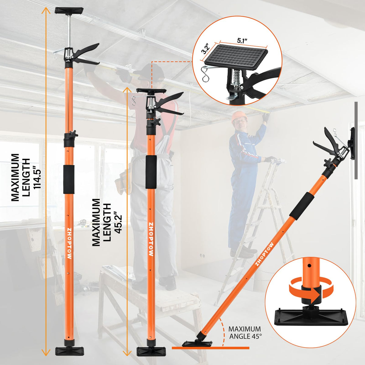 Zhoptow portable design lets you work hands-free and faster.