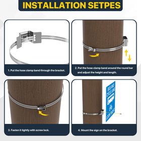 ZhouDaShu pole brackets with threaded holes for secure signs