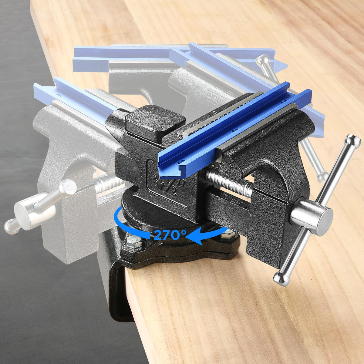 ZHRMJZG Bench Vise 2in1 installation shows flexible mounting options.
