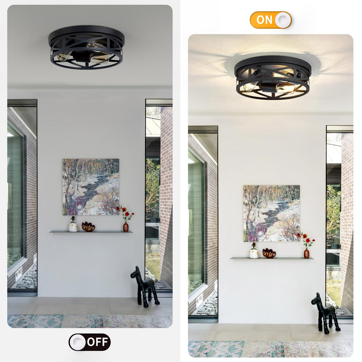 ZHU YAN versatile fixture suits entryways, hallways, or porches.