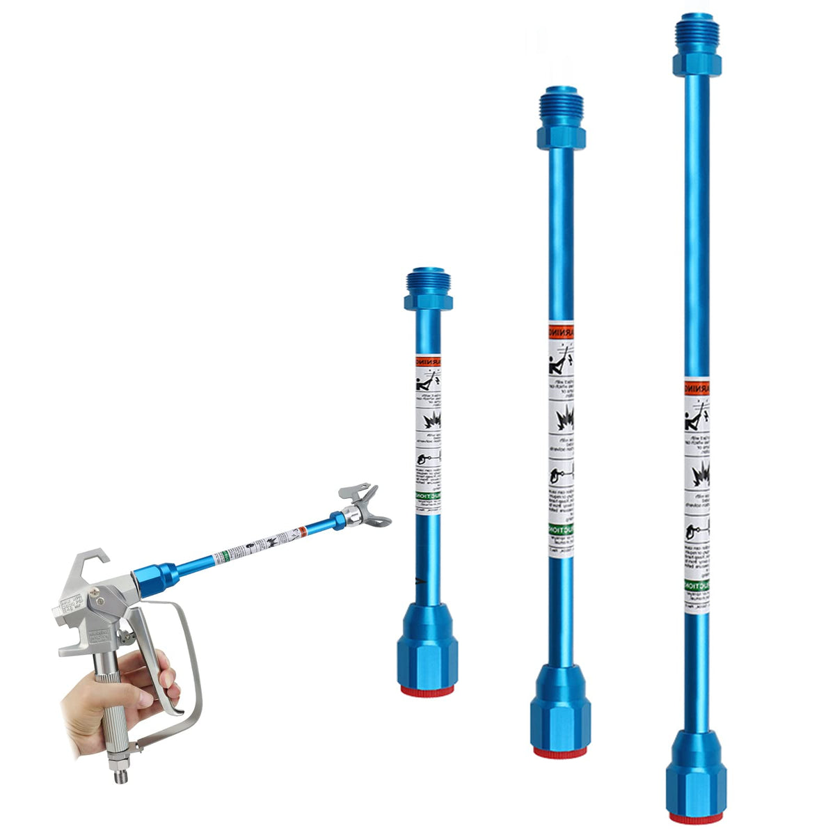 ZHUITU airless extension rod 7.87 inch for precise ceiling spraying.